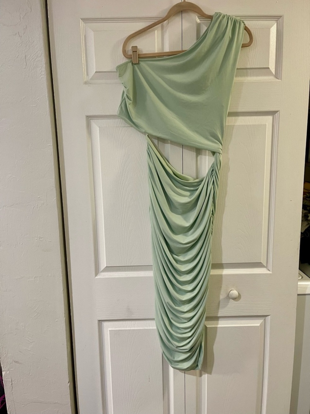 Eloquii Mint Green Draped Neckline Dress